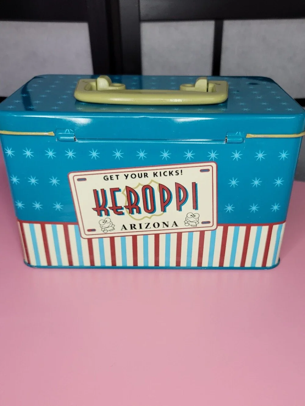 1996 Vintage Sanrio Keroppi Route KR Tasty Treats Tin
